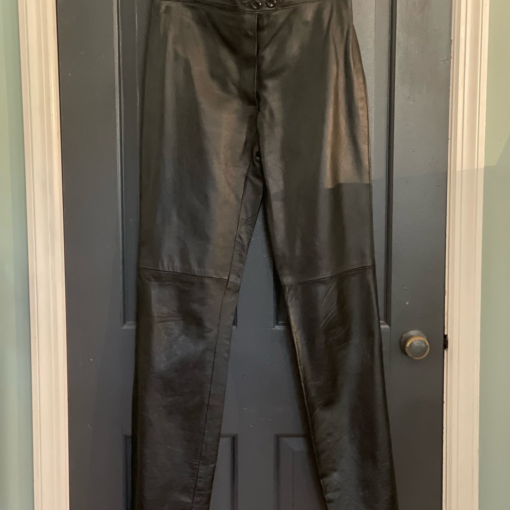 Black leather pants